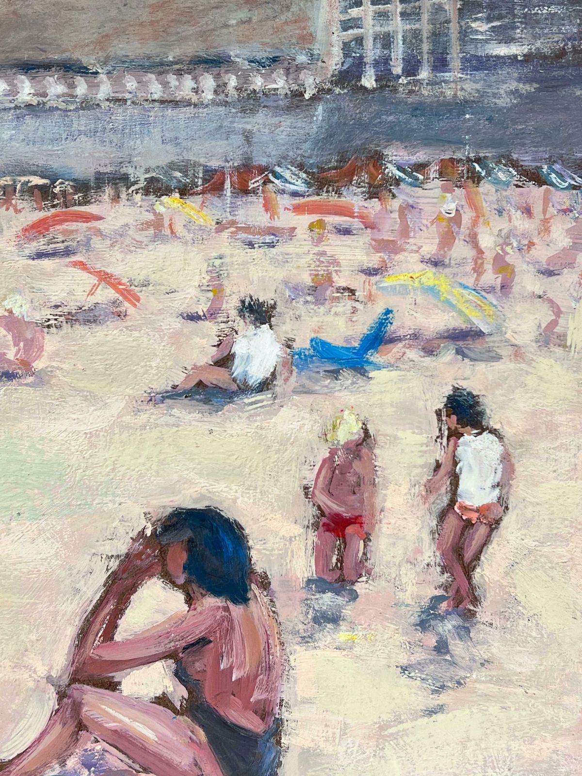 Fanch Lelsunbathers Relaxing On A Sunny Beach Day Dinan, La Plage France20th Century photo Art