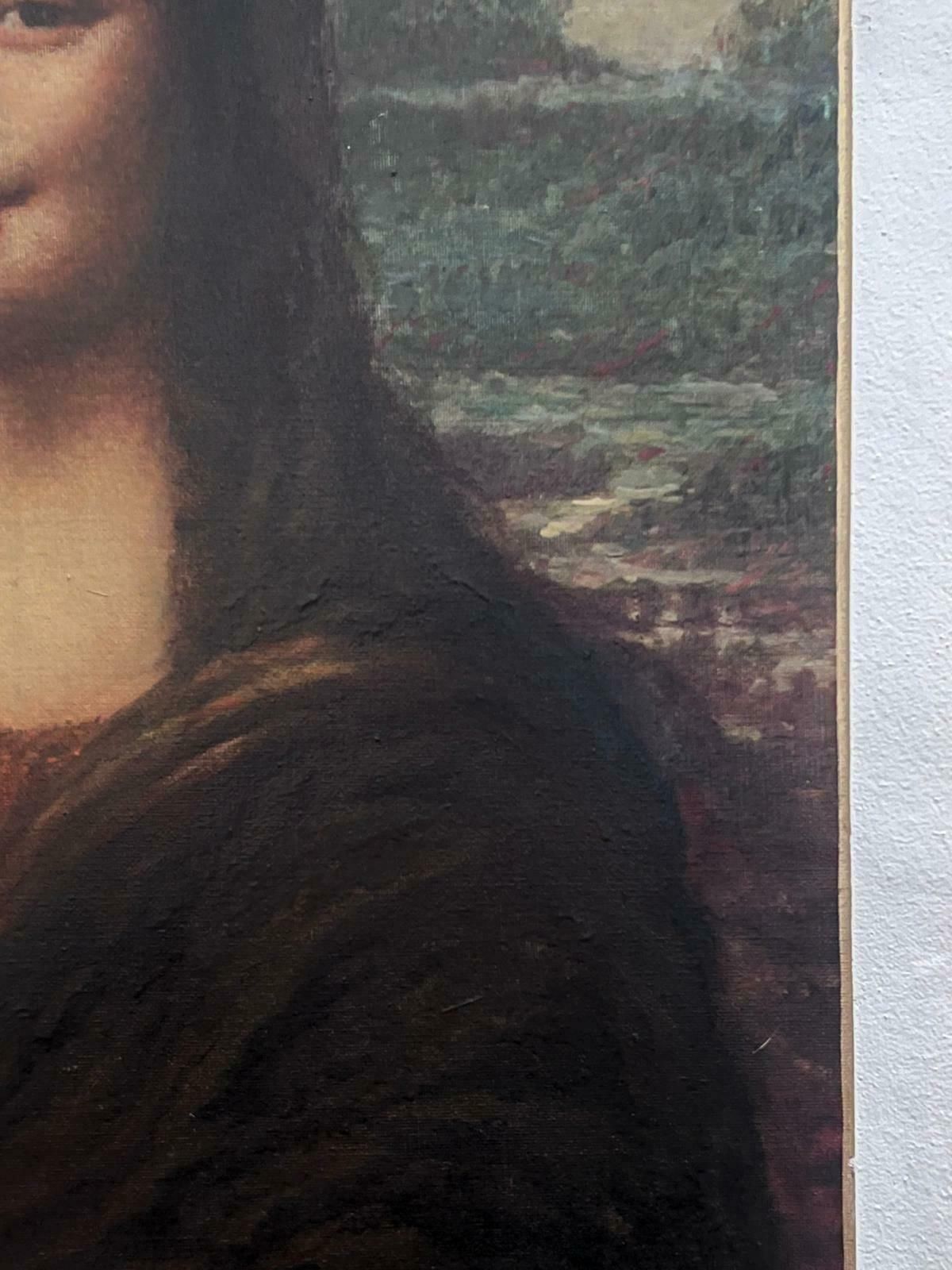Large Antique Oil Painting The Mona Lisa After Da Vinci's Famous Painting photo 4473.0