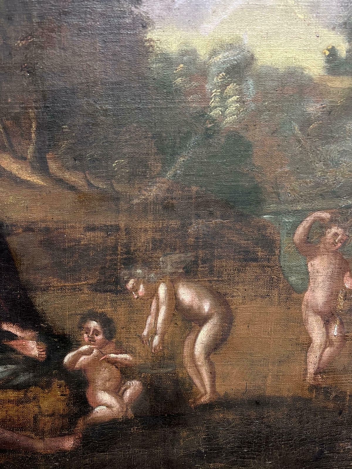 Northern European 17th Centuryhuge Old Master Oil Painting 17th Century Diana & Cupids In Panoramic Landscape photo vinterior