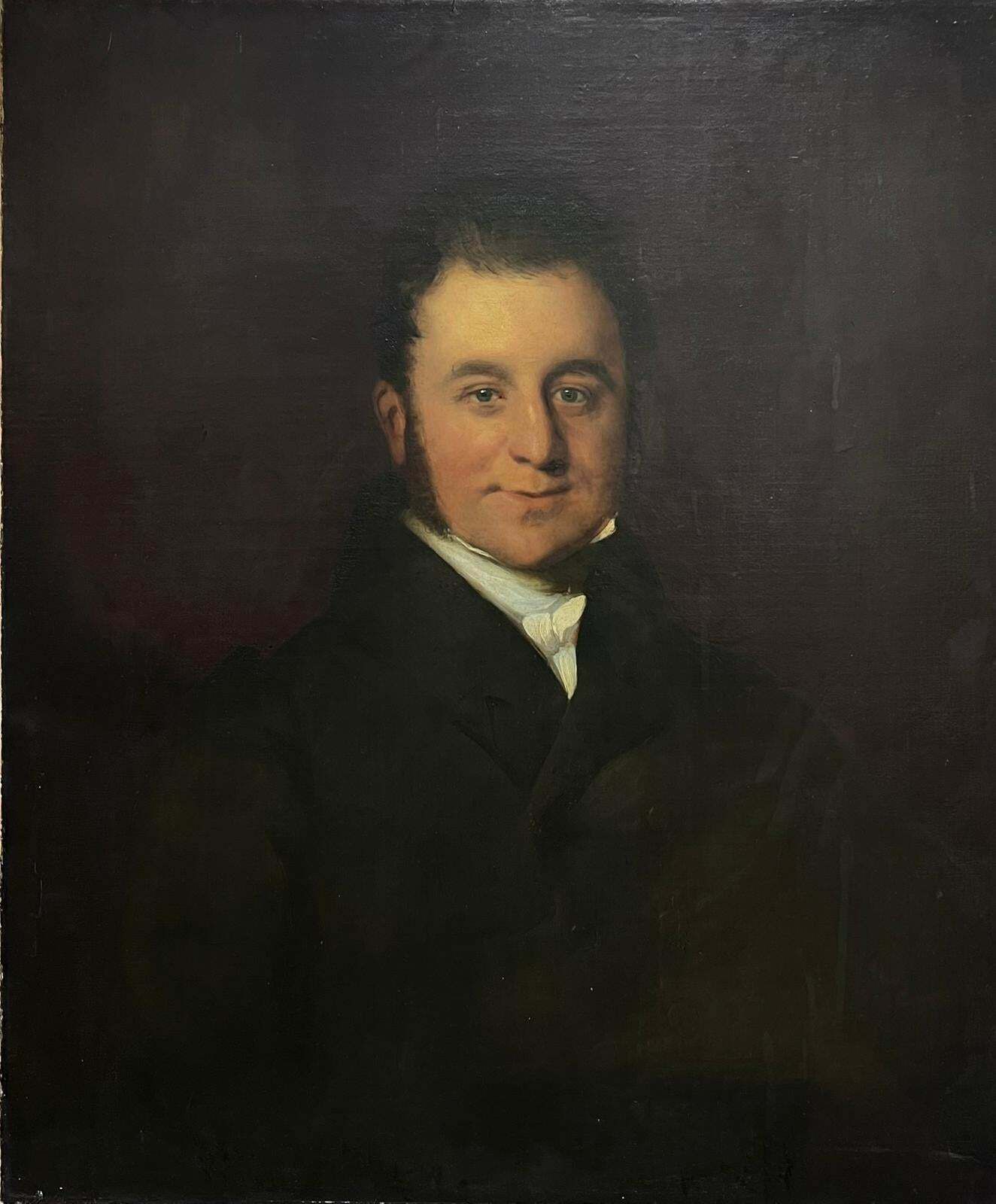 English Early Victorianc.1840's Portrait Of An English Country Gentleman Large Oil Painting On Canvas19th Century