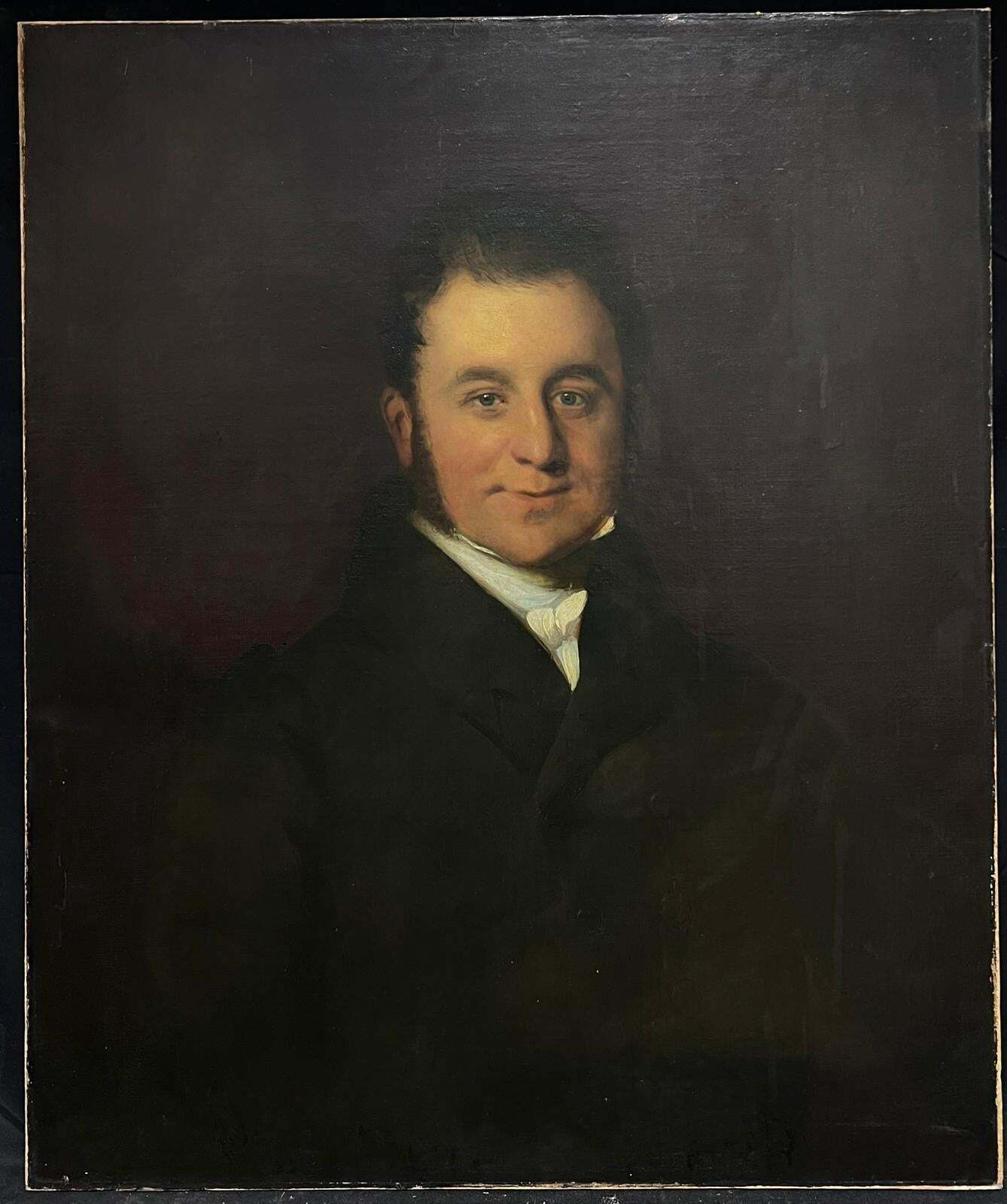 English Early Victorianc.1840's Portrait Of An English Country Gentleman Large Oil Painting On Canvas19th Century photo furniture