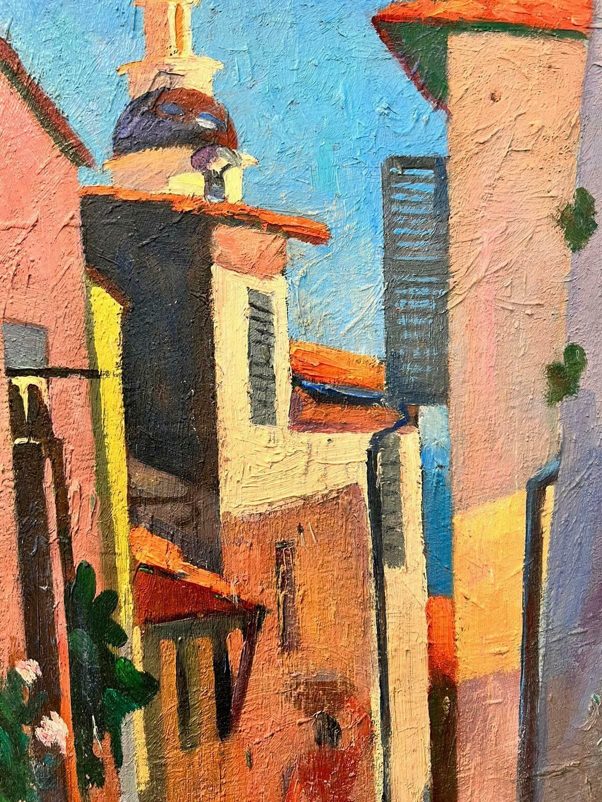 Suzanne Crochetprovencal Sunny Old Town 1930's French Post Impressionist Oil Paintingc. 1930's photo 750.0