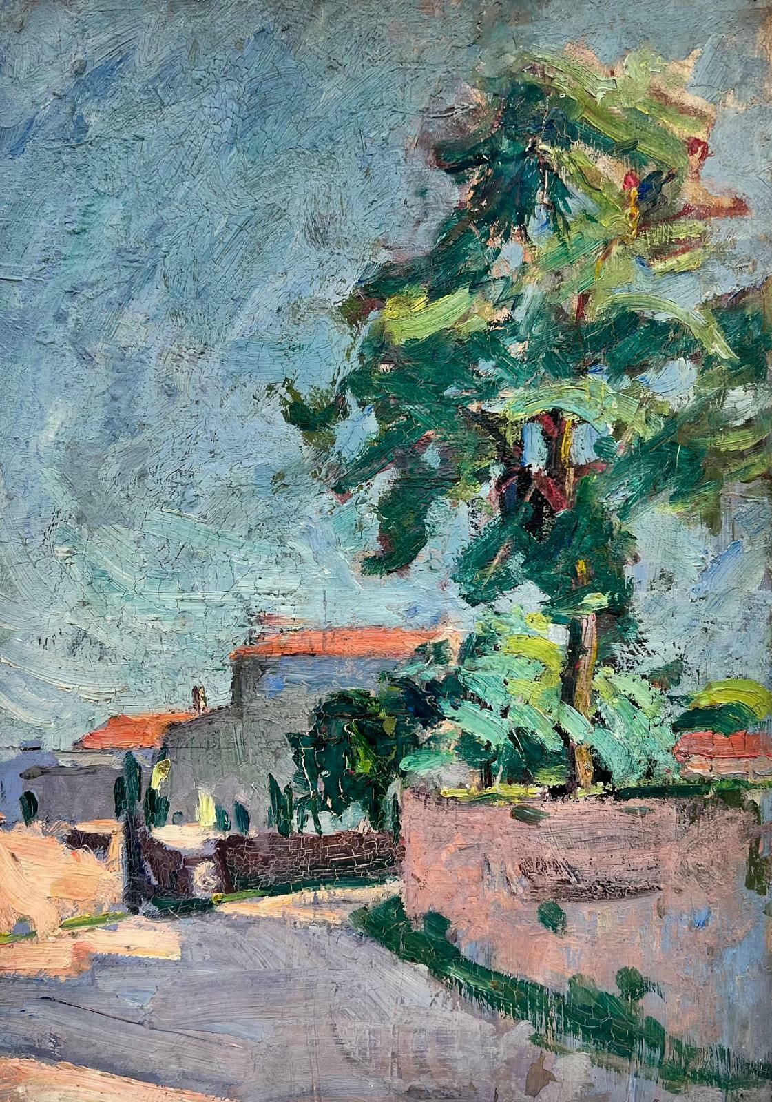 Suzanne Crochet1930's French Post Impressionist Oil Painting   Provencal Summer Village Lanec. 1930's