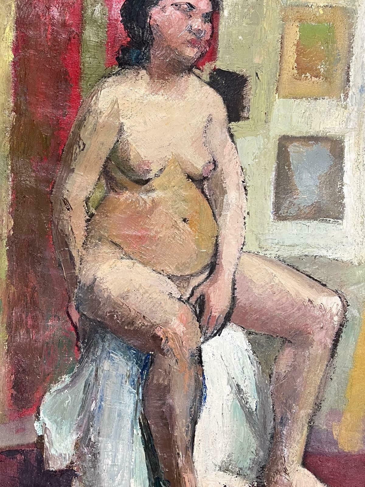 Josine Vignon1950s French Post Impressionist Nude Lady Artists Model Painting1950s photo 1017.0