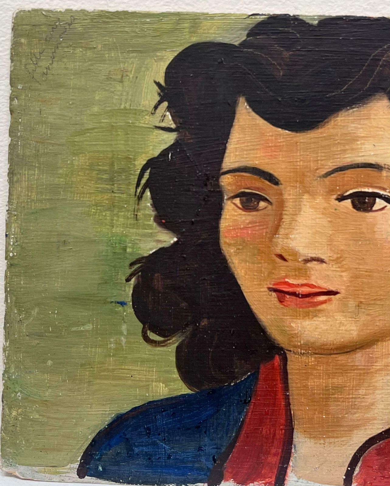 Maurice Delaviermid 20th Century Stylish Portrait Of A Young Lady French Oil Painting1950's photo for sale