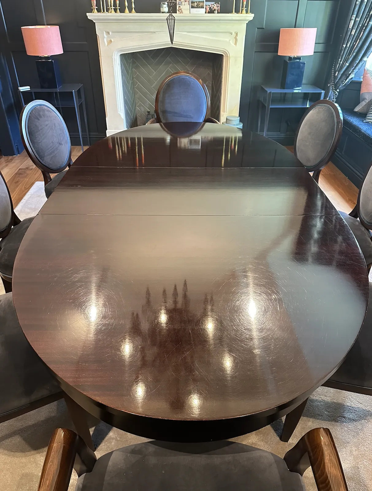 Furniture Baker Furniture Oval Dining Table With Chairs photo