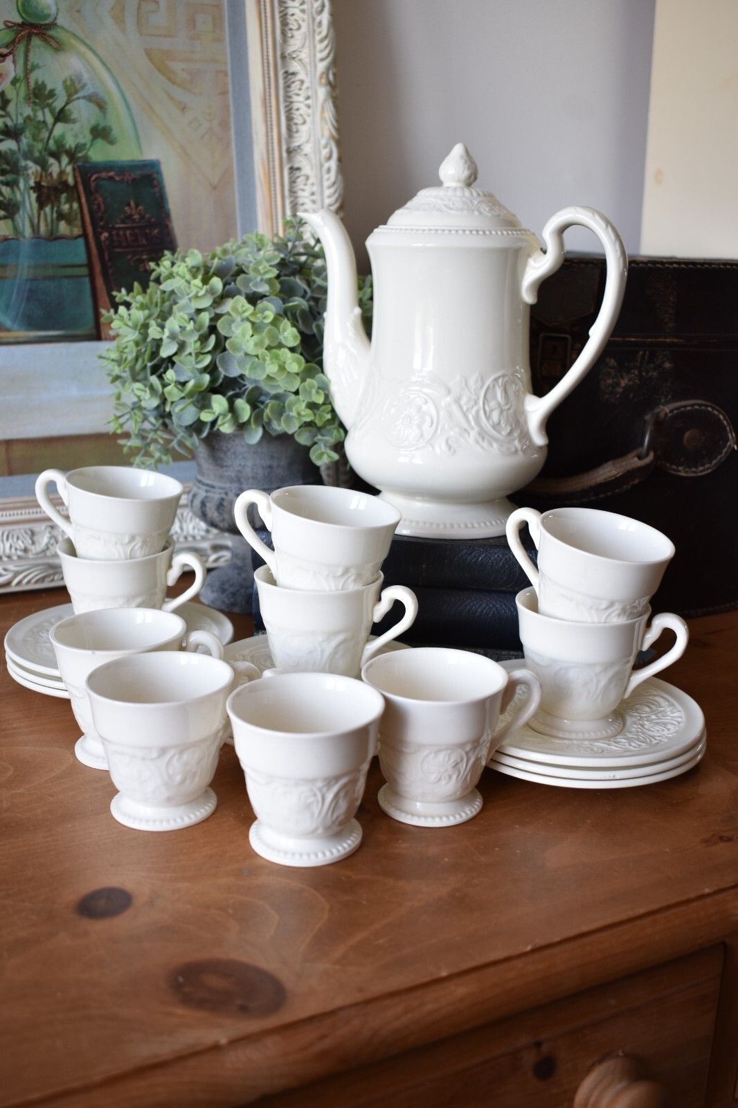 Wedgwood Etruria & Barlaston 'Patrician' Cup & Saucer Set & Coffee Pot 21 Pieces photo 50.0