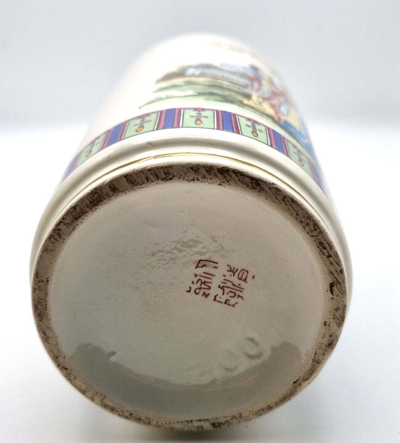 Vintage Japanese Vase V. V Carraresi Hand Painted 60's Vase photo buy