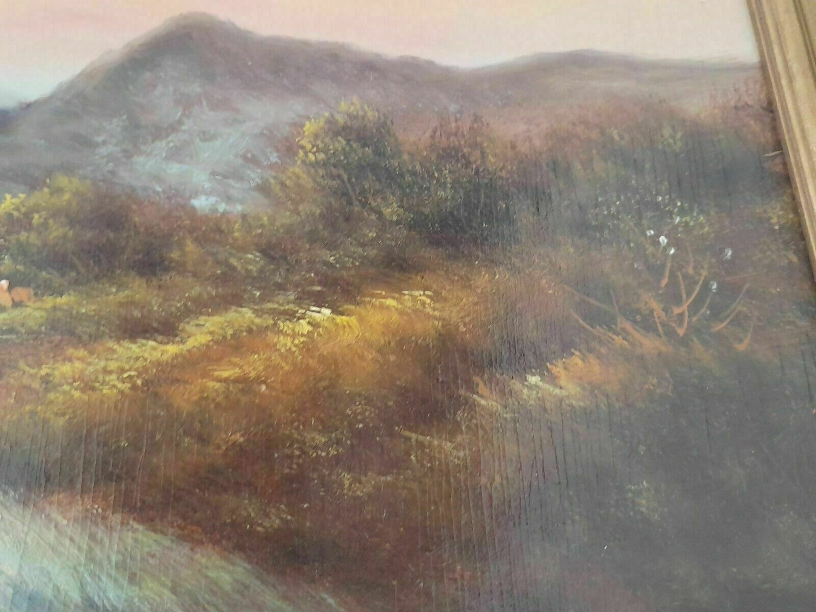 Painting Highland Scene Oil On Board 19th Century photo Art