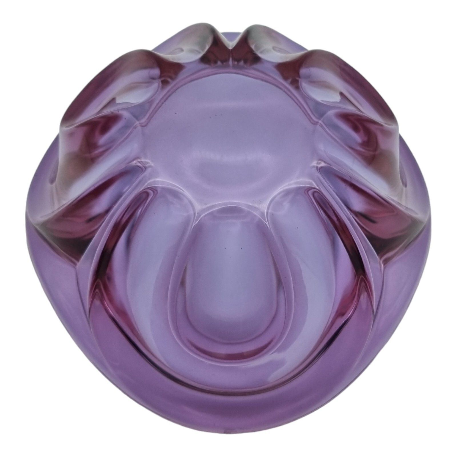 Murano Glass Bowl In Rose Made In Italy Centre Piece Mid Century Art Glass photo 70.0