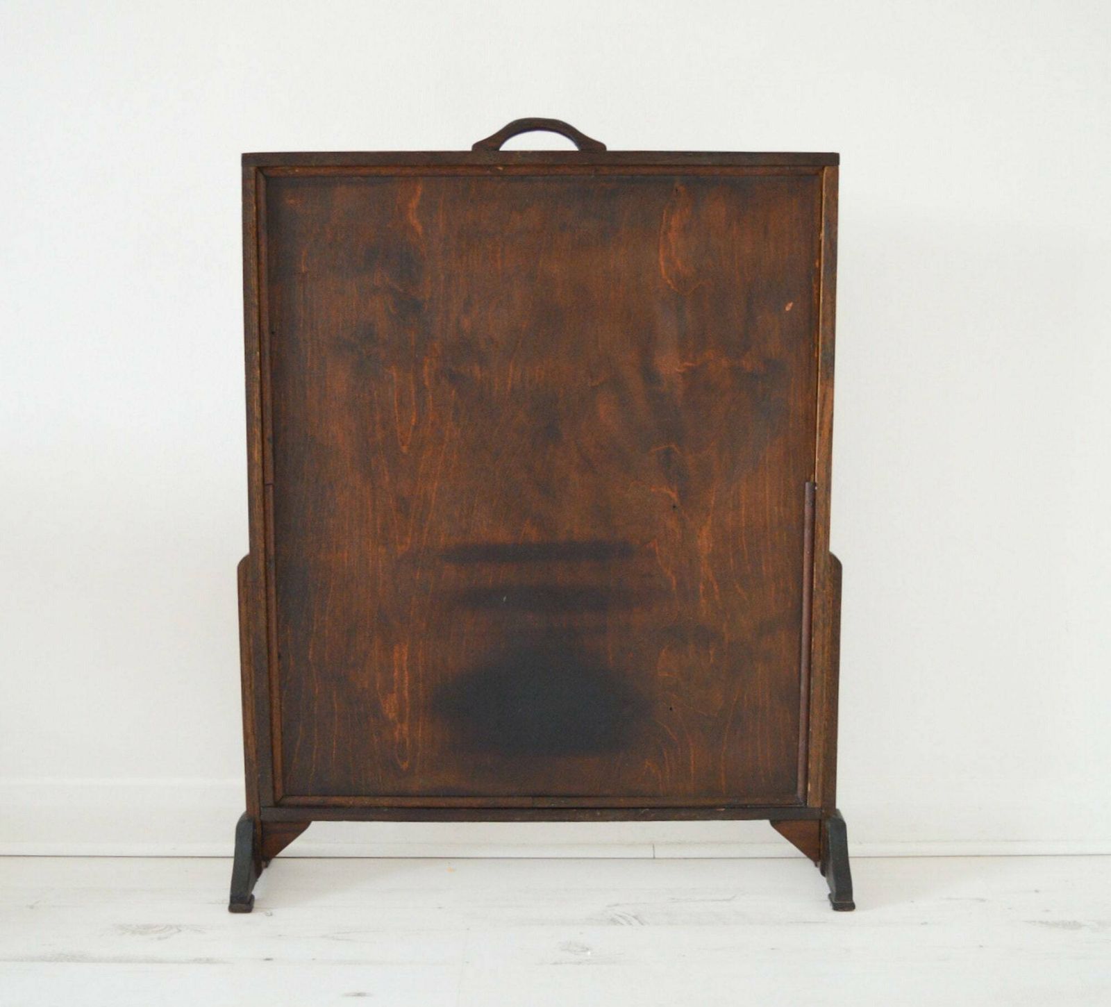 photo furniture Hugh Heavy Carved Antique Needlepoint Fire Screen, Ballgown Lady With Flowers, Solid Teak Framed Fire Screen With Handle 84x68 Cm