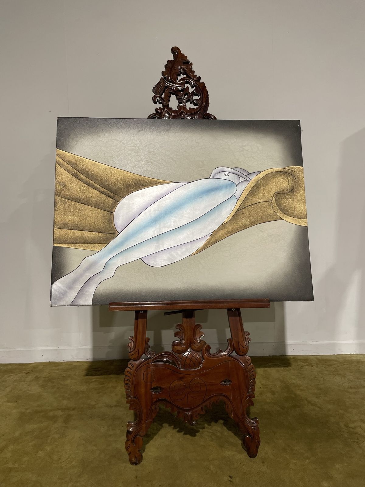 Contemporary Piece Of Art On Board Depicting A Female photo Art