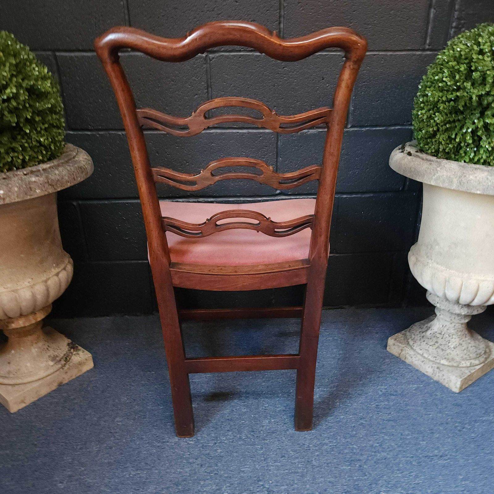 Set Of Six George III 'Wavy' Ladderback Mahogany Dining Chairs photo vintage