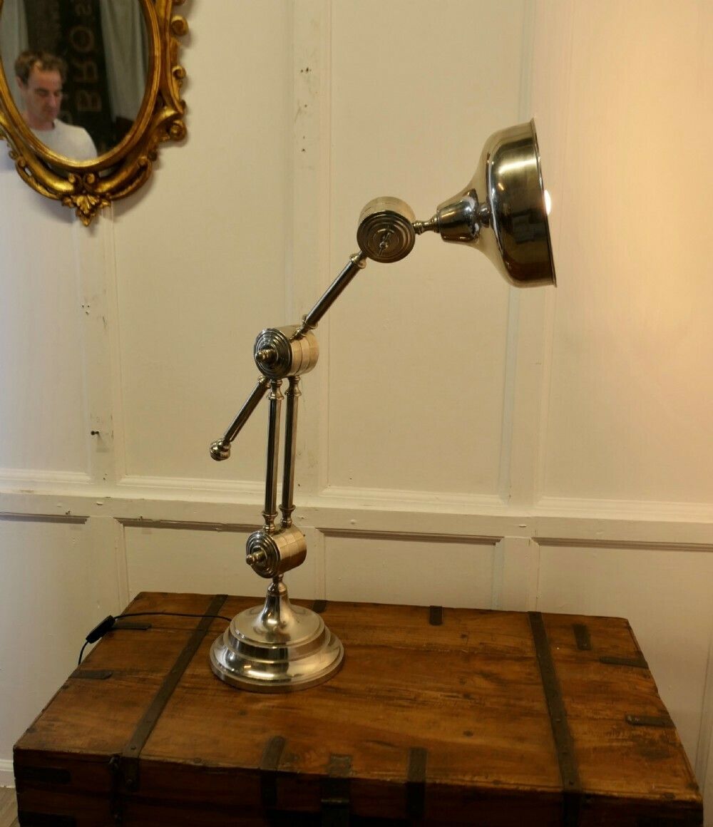 Large Chrome Industrial Style Desk Lamp photo furniture