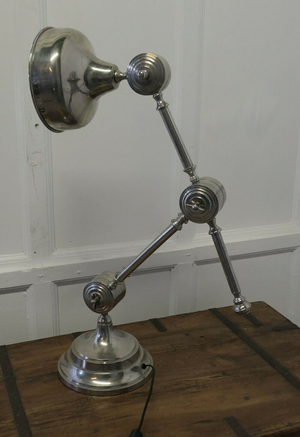 Large Chrome Industrial Style Desk Lamp photo 714.0