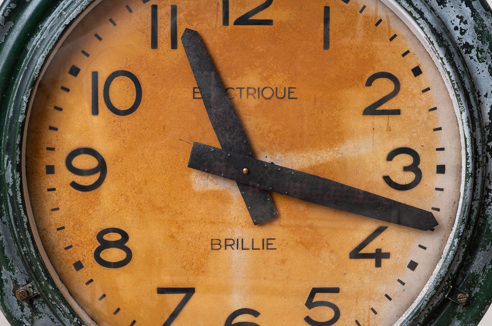 Antique 1920s Train Station Wall Clock, Brillie, Industrial Style photo 2500.0