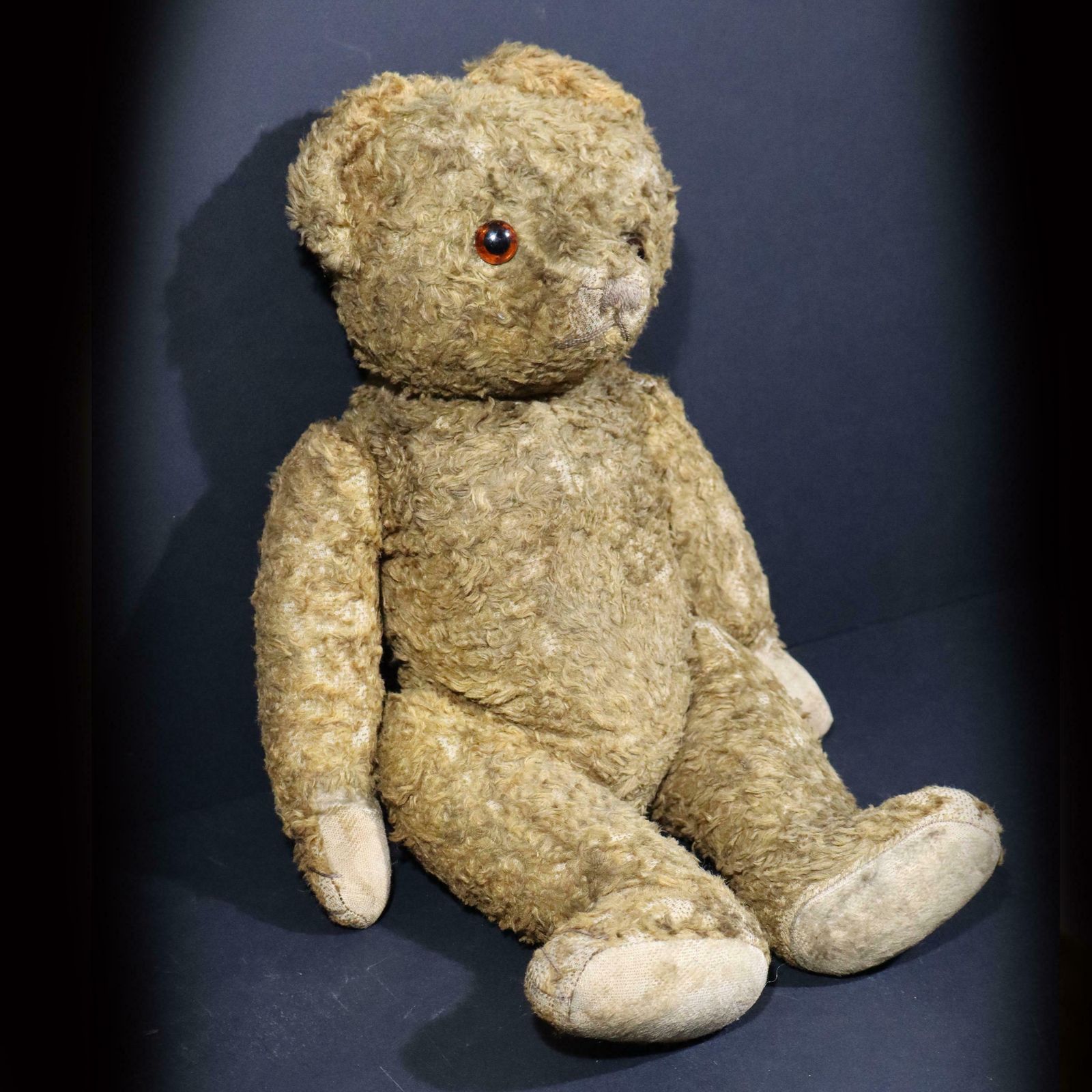 Antique French Teddy Bear Mohair Plush Toy With Glass Eyes photo furniture