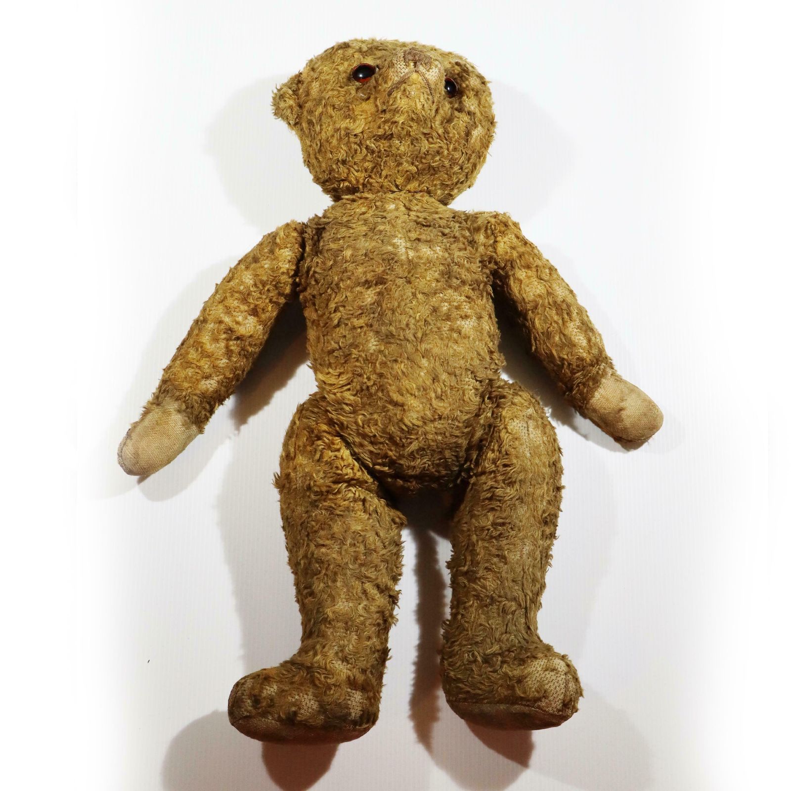 Antique French Teddy Bear Mohair Plush Toy With Glass Eyes photo vintage
