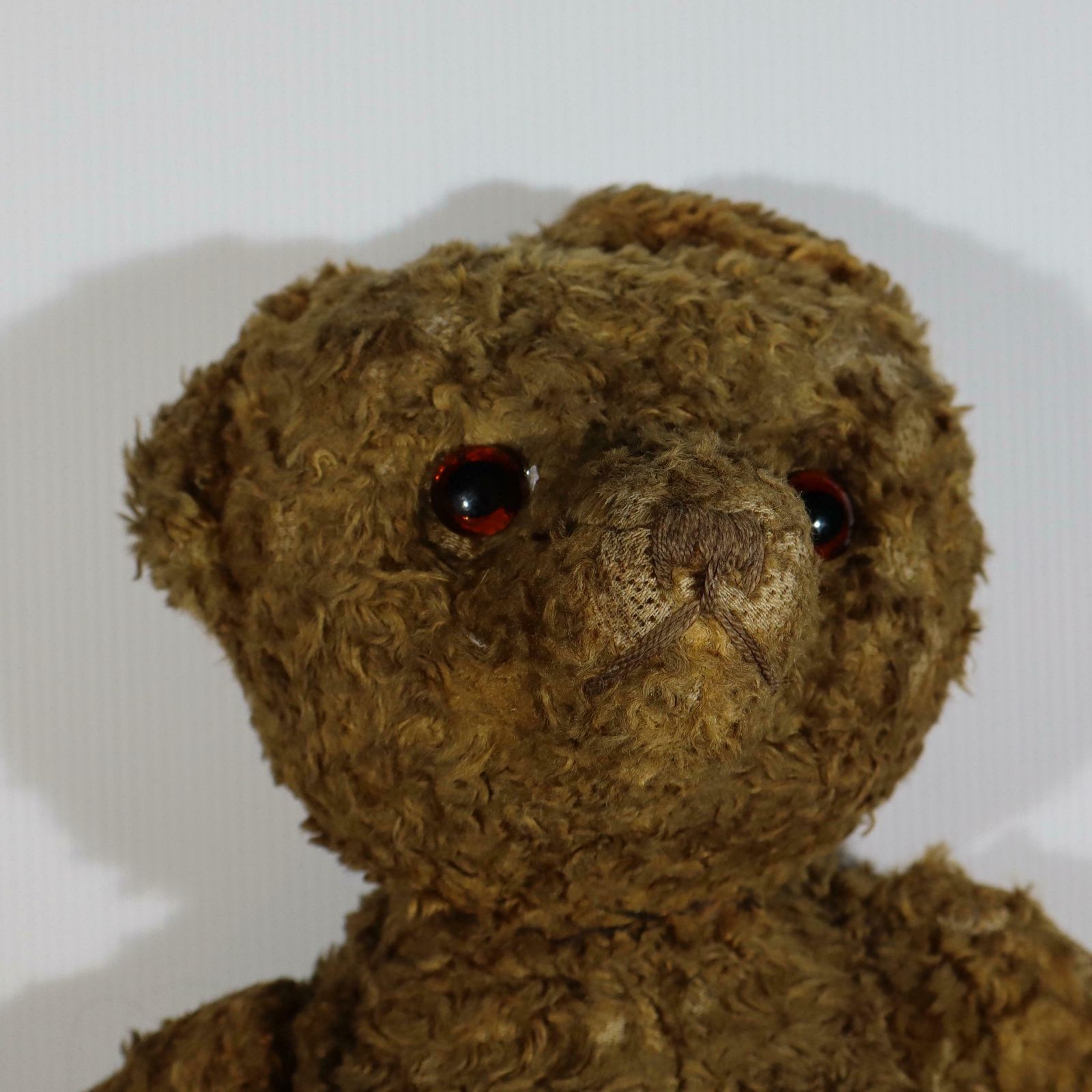 photo for sale Antique French Teddy Bear Mohair Plush Toy With Glass Eyes