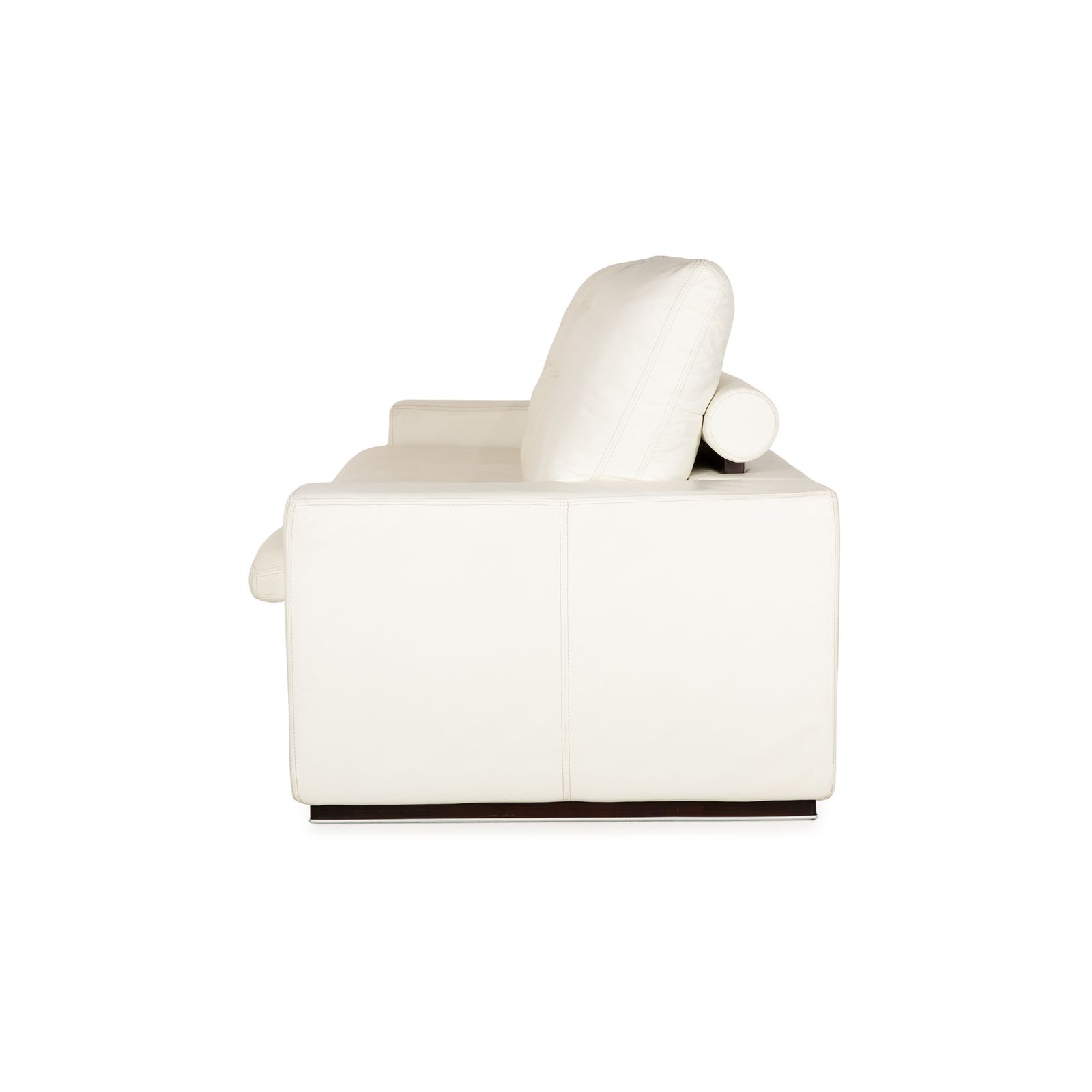 photo furniture Canapé 3 places Nieri en cuir crème blanc