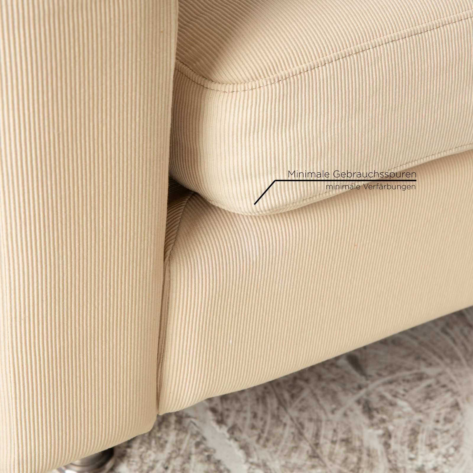 Cor Conseta Fabric Two Seater Cream Beige Sofa photo Furniture