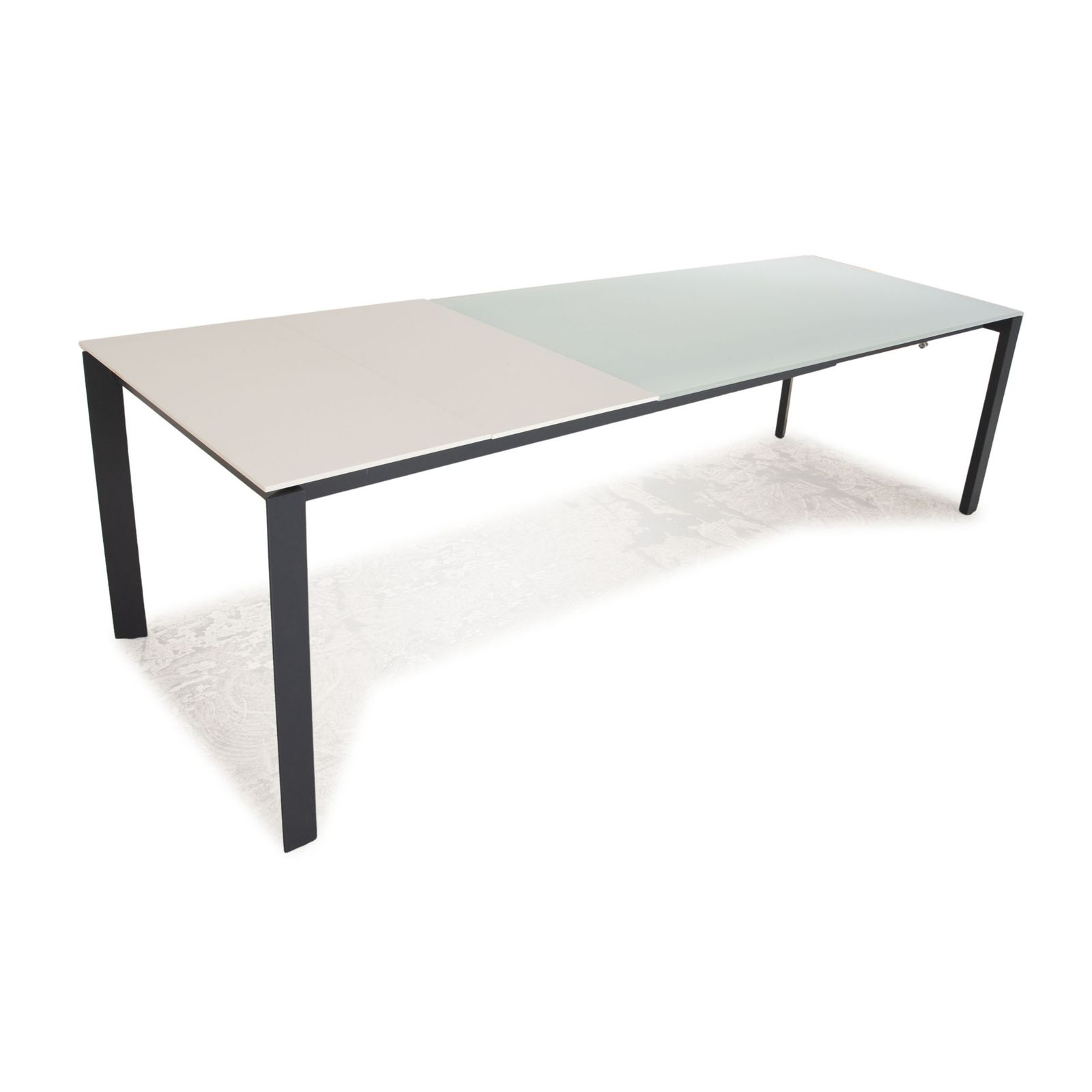 Bonaldo Twice Glass Dining Table White Matt Extendable 180/225/270 X 76 X 90 Cm photo Furniture