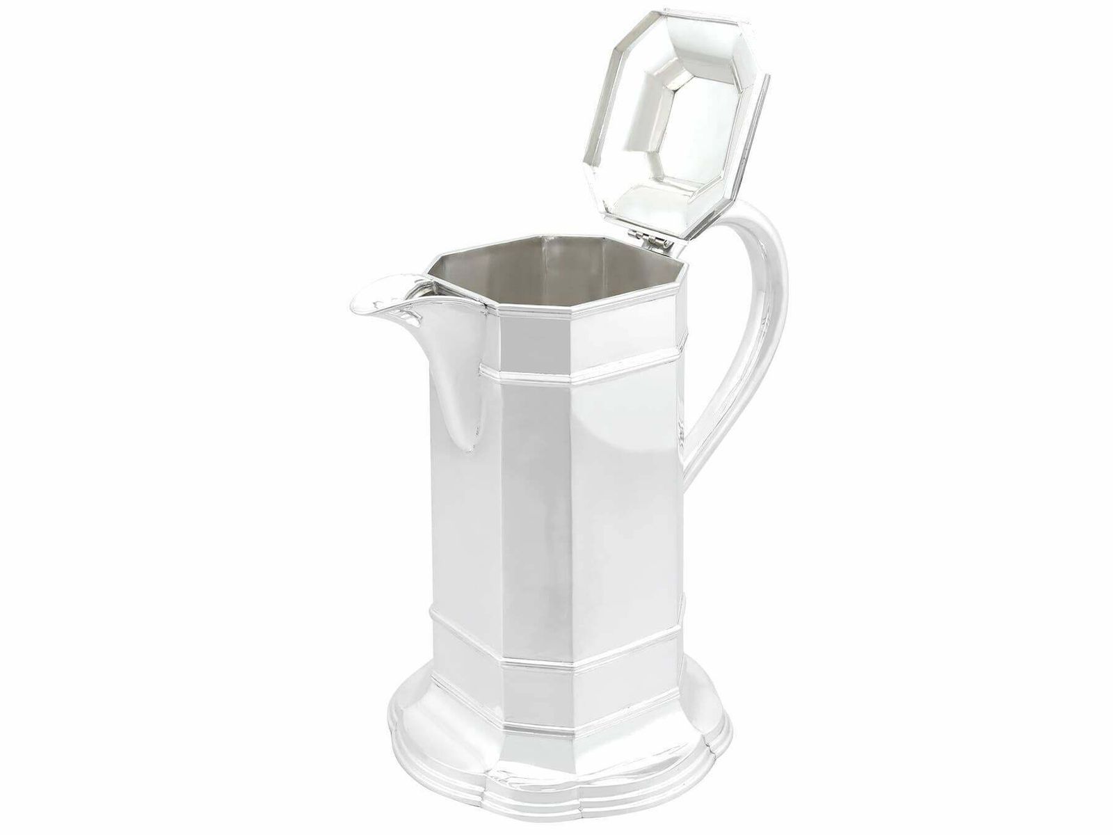 Antique Edwardian Sterling Silver Wine Flagon (1903) photo vinterior