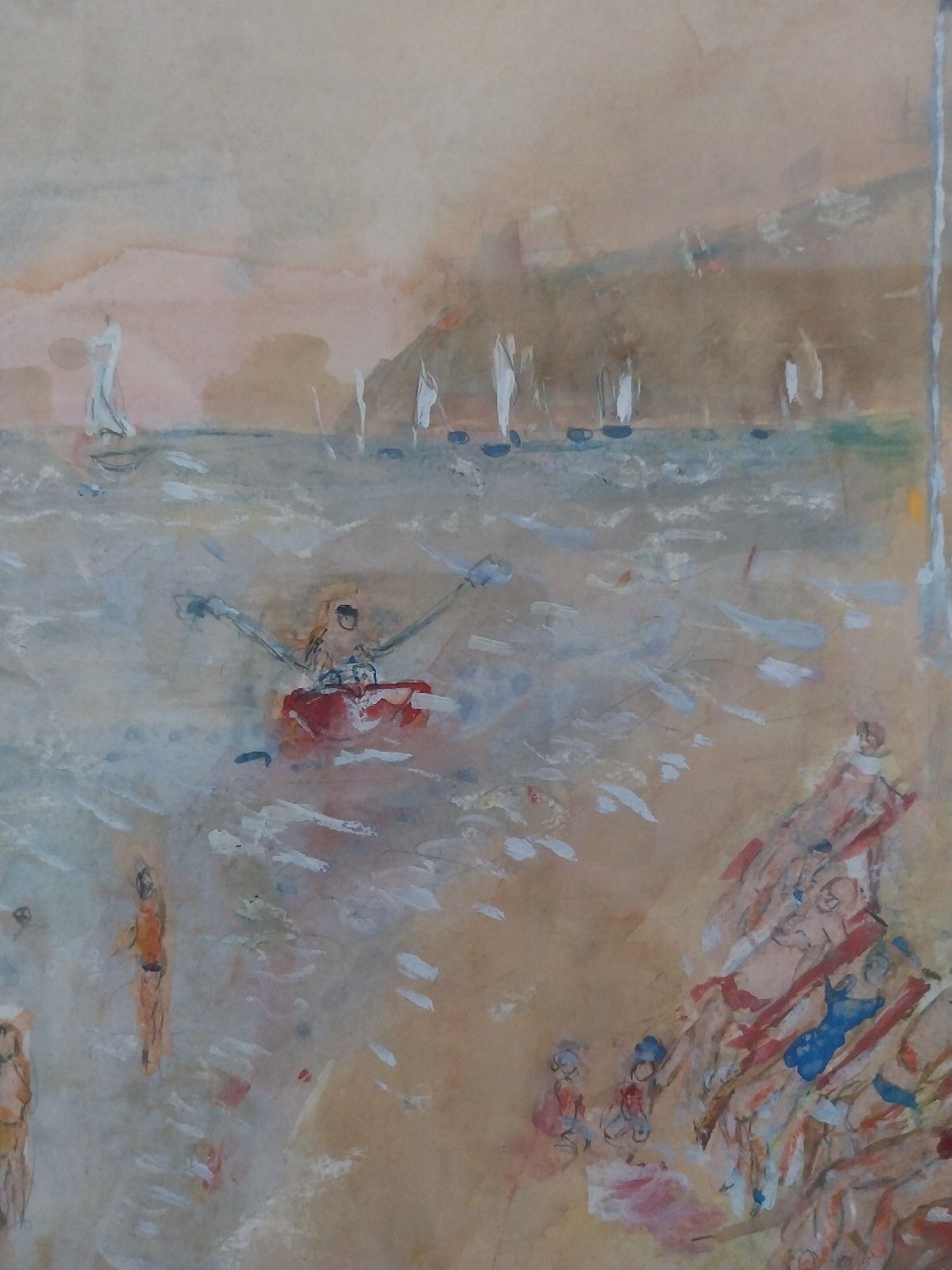 photo for sale Impressionist Contemporary Art Rutland  Michael Gibbison Watercolour Beach Scene