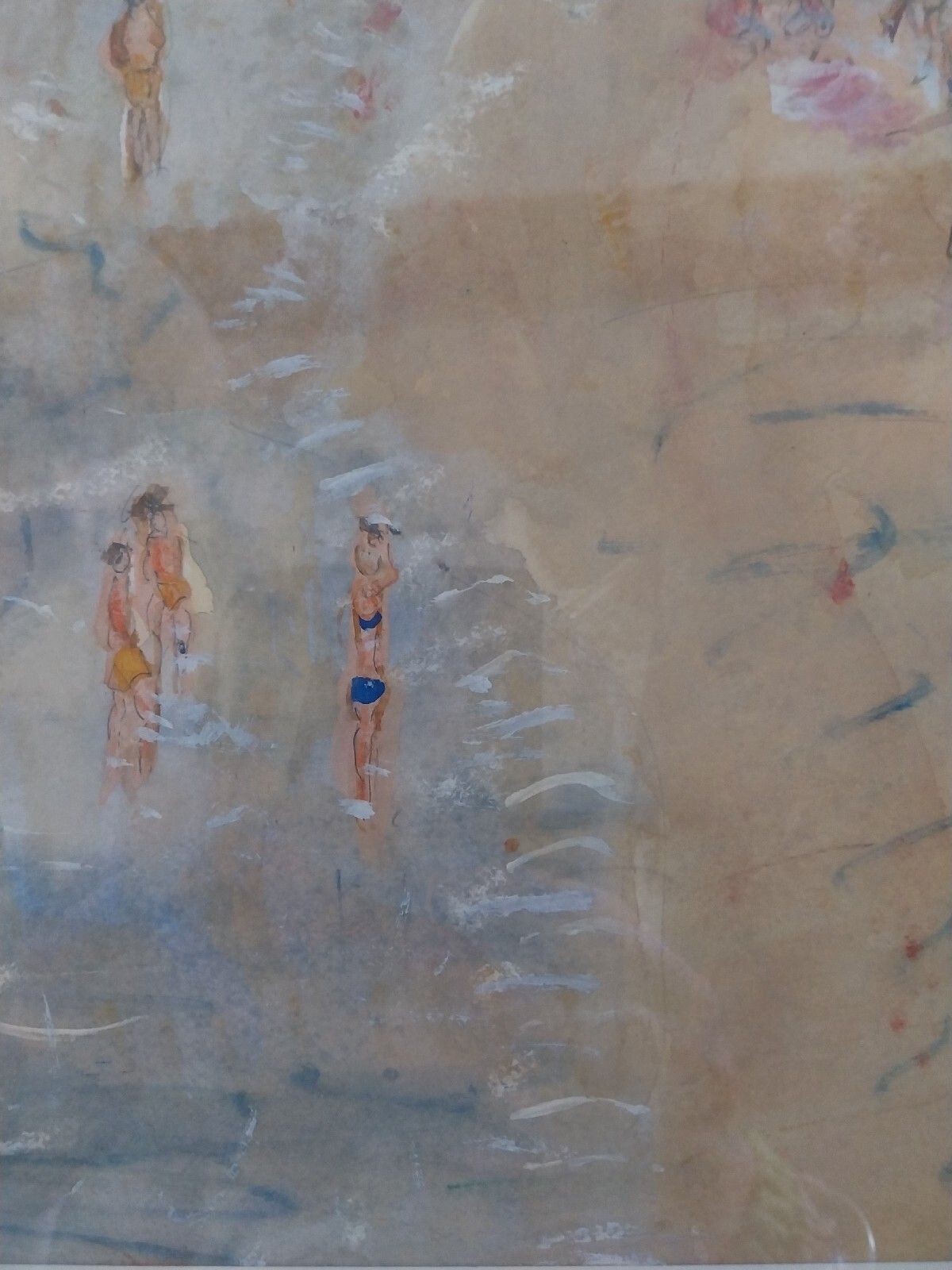 photo buy Impressionist Contemporary Art Rutland  Michael Gibbison Watercolour Beach Scene