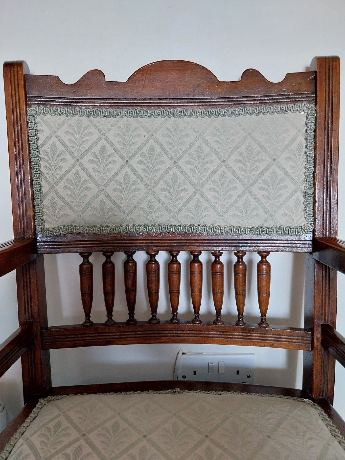 Antique Edwardian Mahogany Bobbin Twist Open Arm Chair Bedroom Hall photo 67.0