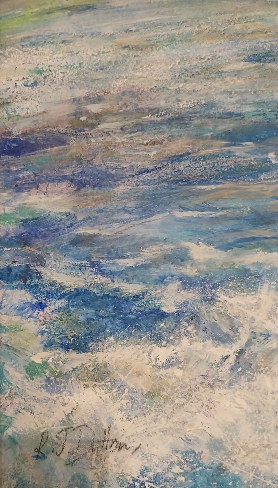 Original Mixed Media Seascape Robert J Dutton Beach Seas Yorkshire Coast  Ooak photo Art