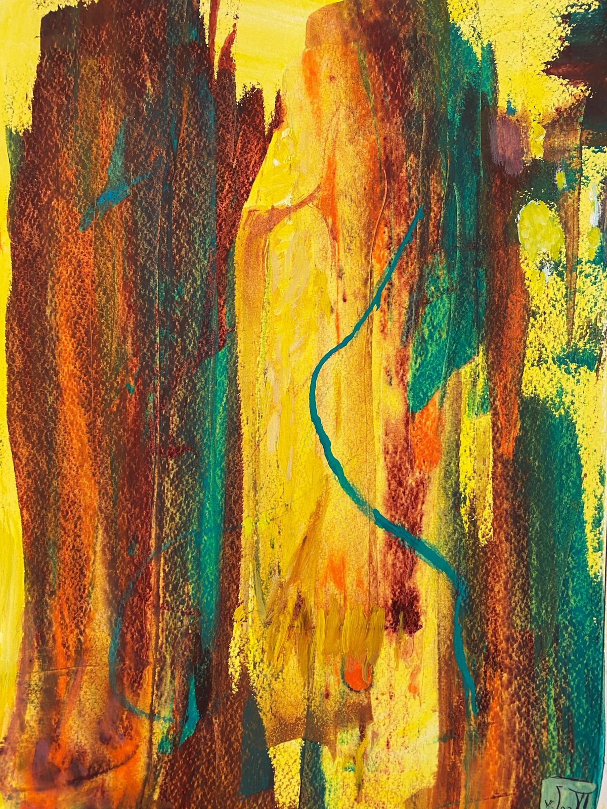 Unknownset Of 9 Original French Abstract Oil Paintings   Each Signed & Dated C. 1993 photo Art