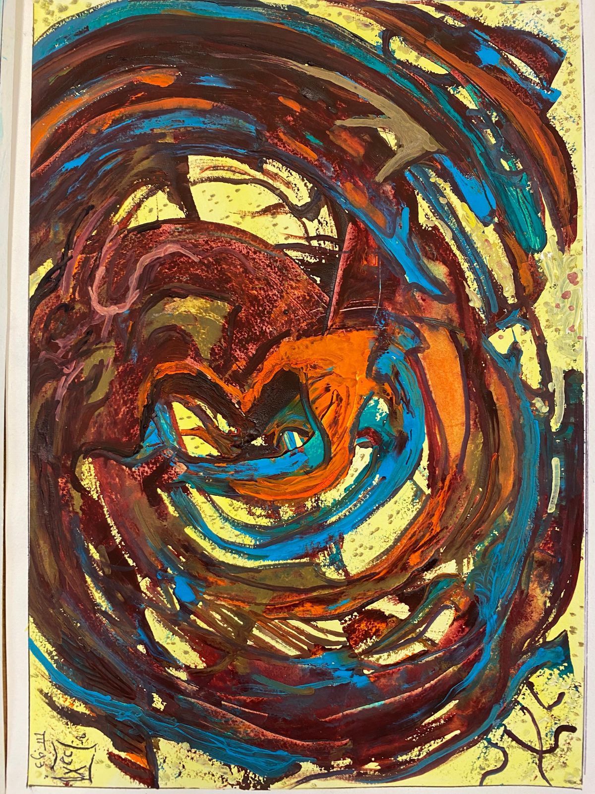 Unknownset Of 9 Original French Abstract Oil Paintings   Each Signed & Dated C. 1993 photo vintage