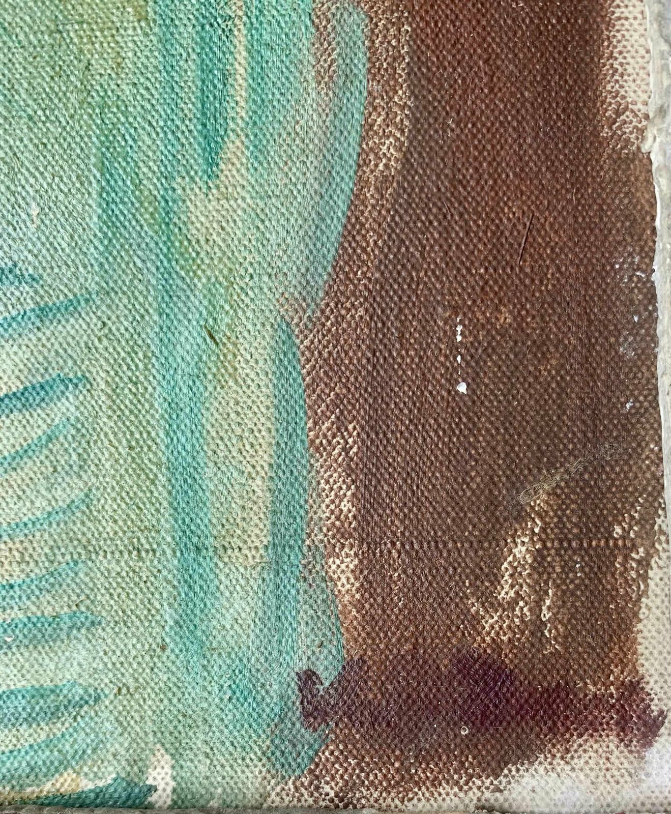 Mid Century Original Oil On Canvas   Portrait Of A Lady photo vinterior