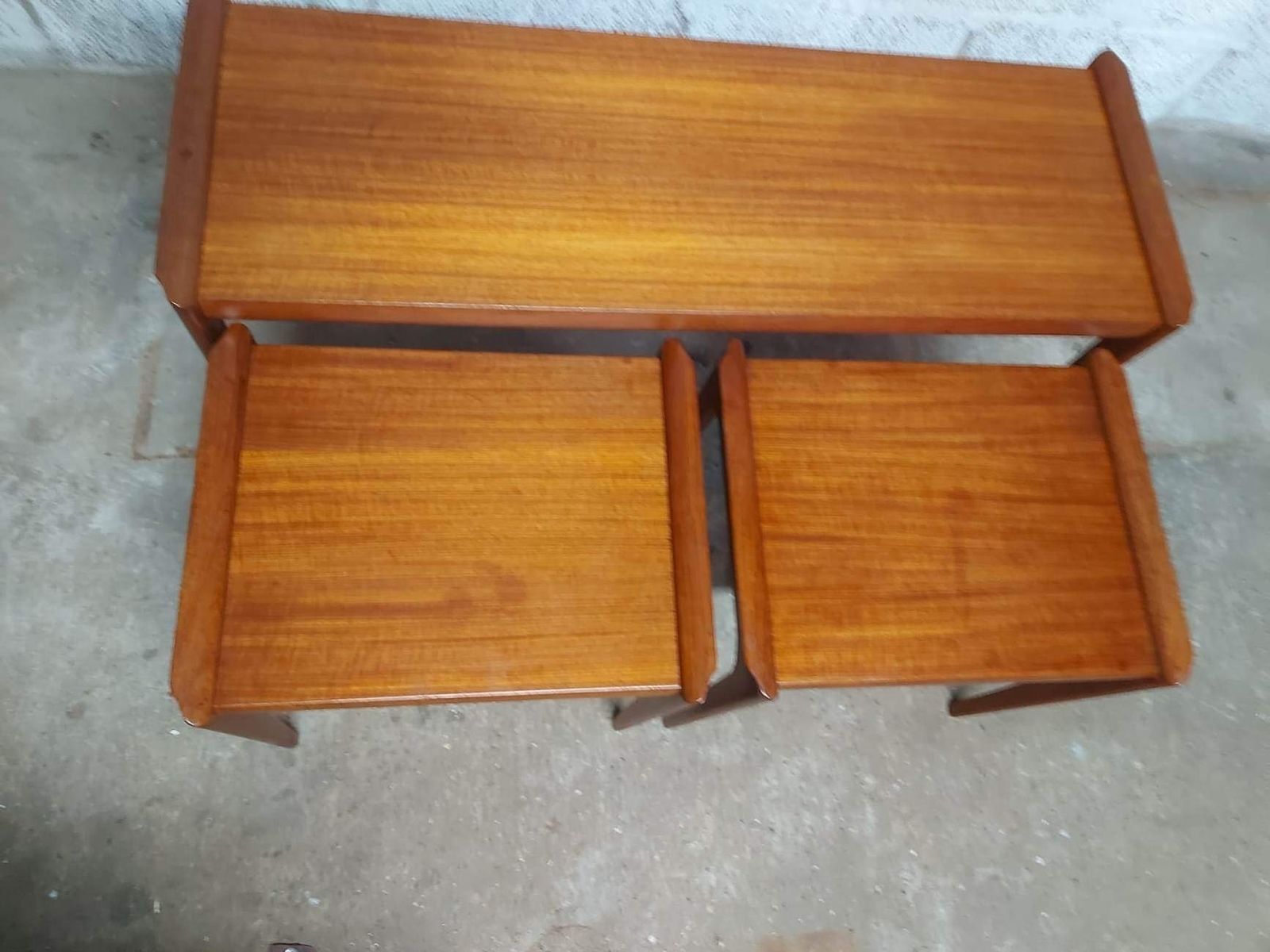 1960s Kurt østervig Teak Coffee Table With Floating Nest Of Tables. photo vintage