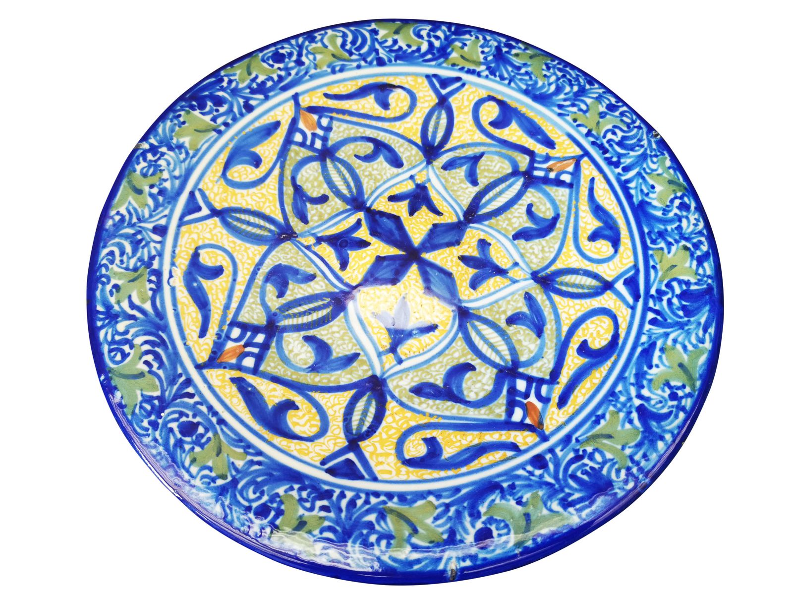Hand Painted Moorish Spanish Antique Plate Possibly Talavera