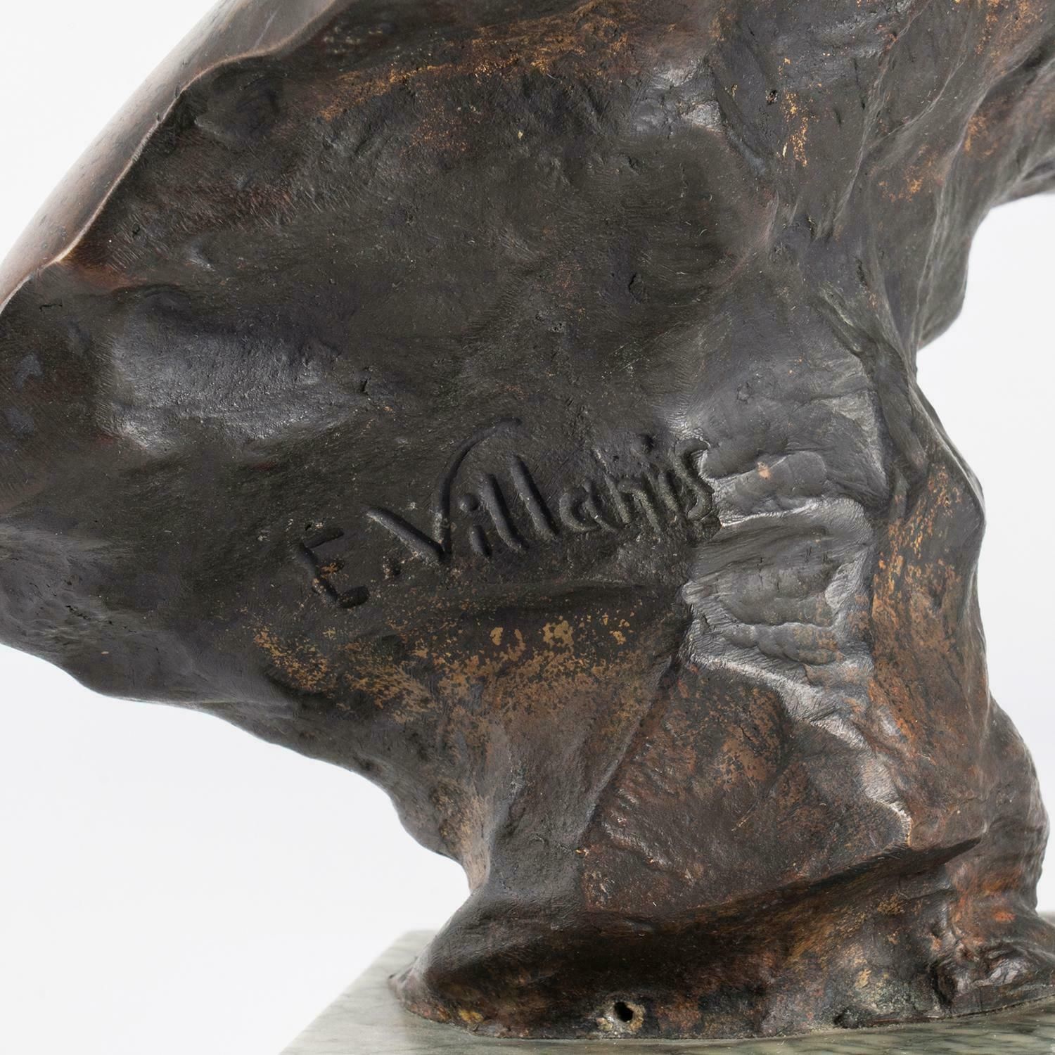 Sculpture In Bronze And Marble Base, Art Nouveau Period, Circa 1900. photo vintage