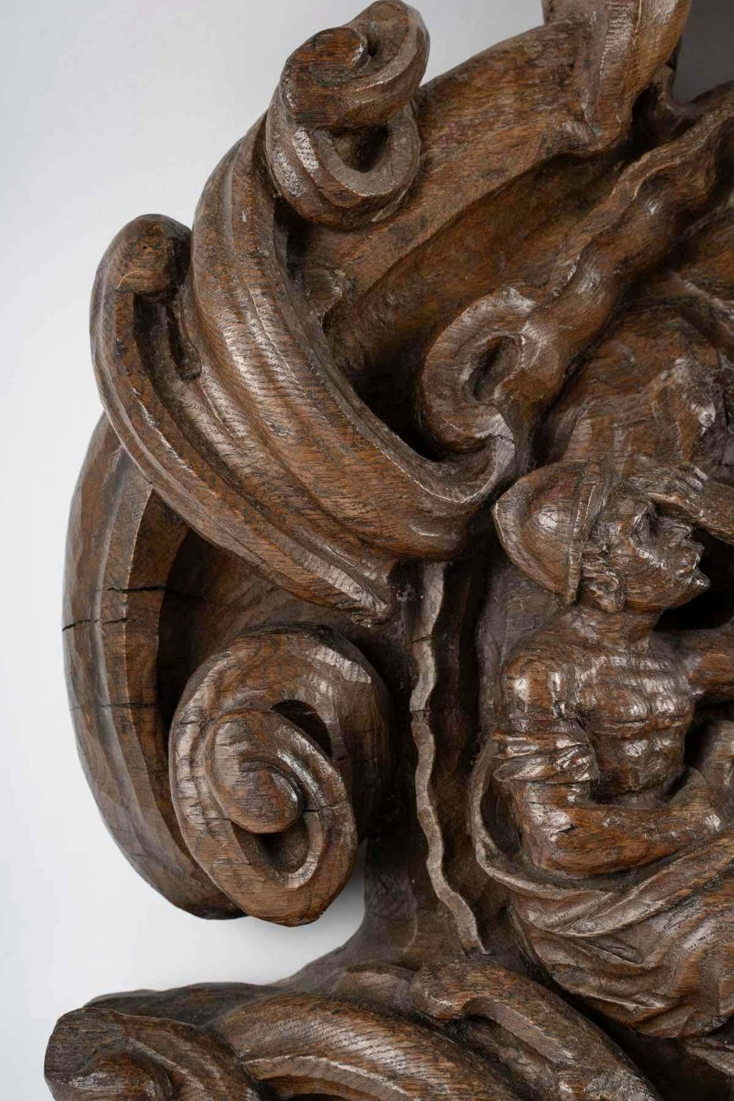 Oak Sculpture Of Christ Emerging From The Tomb, Surrounded By Roman Soldiers. photo vinterior