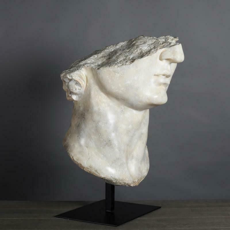 Sculpture Of A Head Of Apollo In The Hellenistic Style, 21st Century. photo for sale
