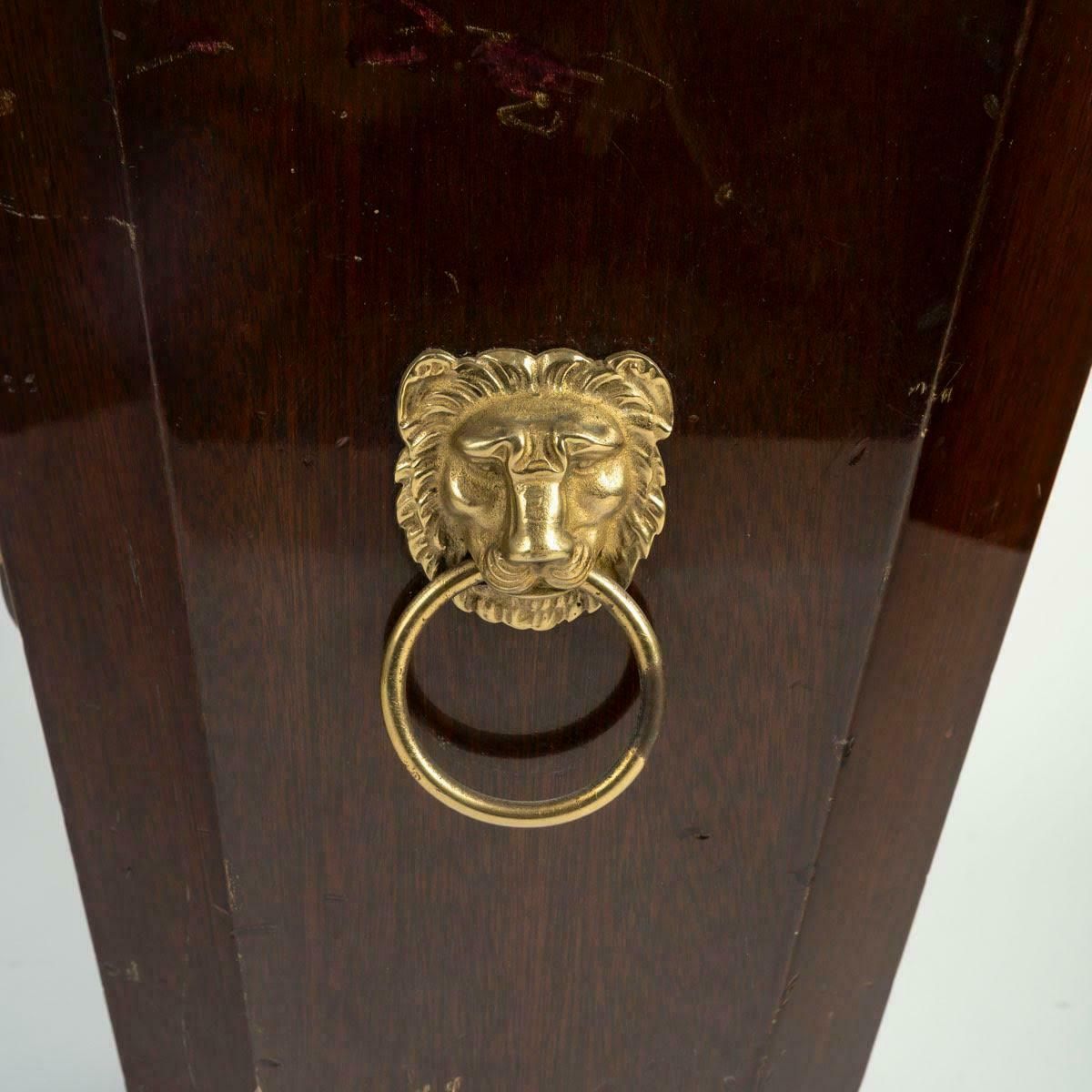 Wood And Gilt Brass Umbrella Stand, 20th Century. photo Home Decor