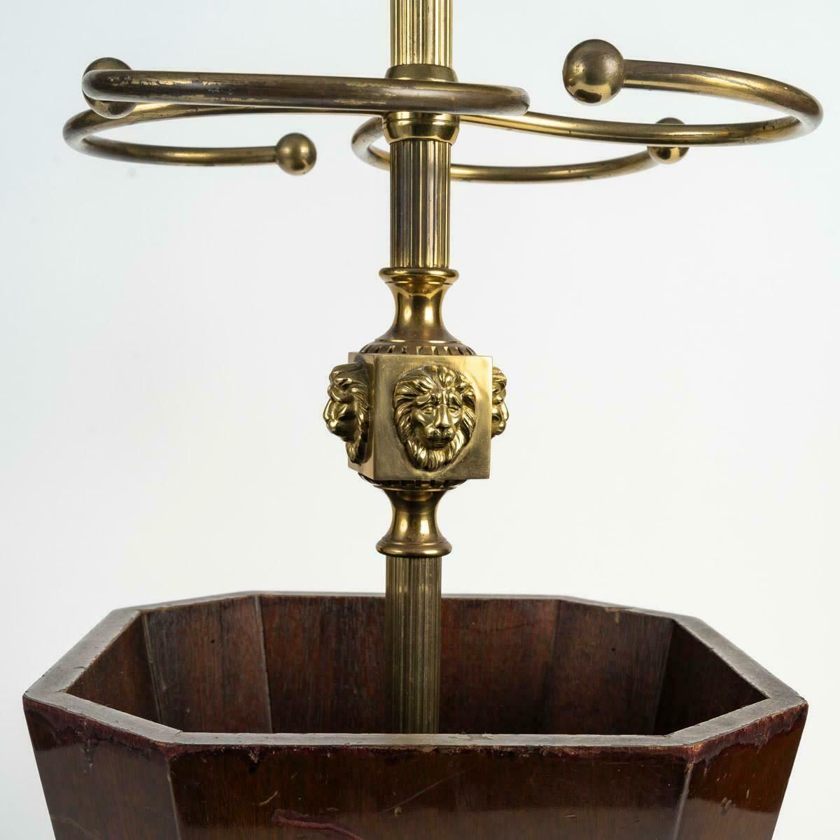Wood And Gilt Brass Umbrella Stand, 20th Century. photo buy