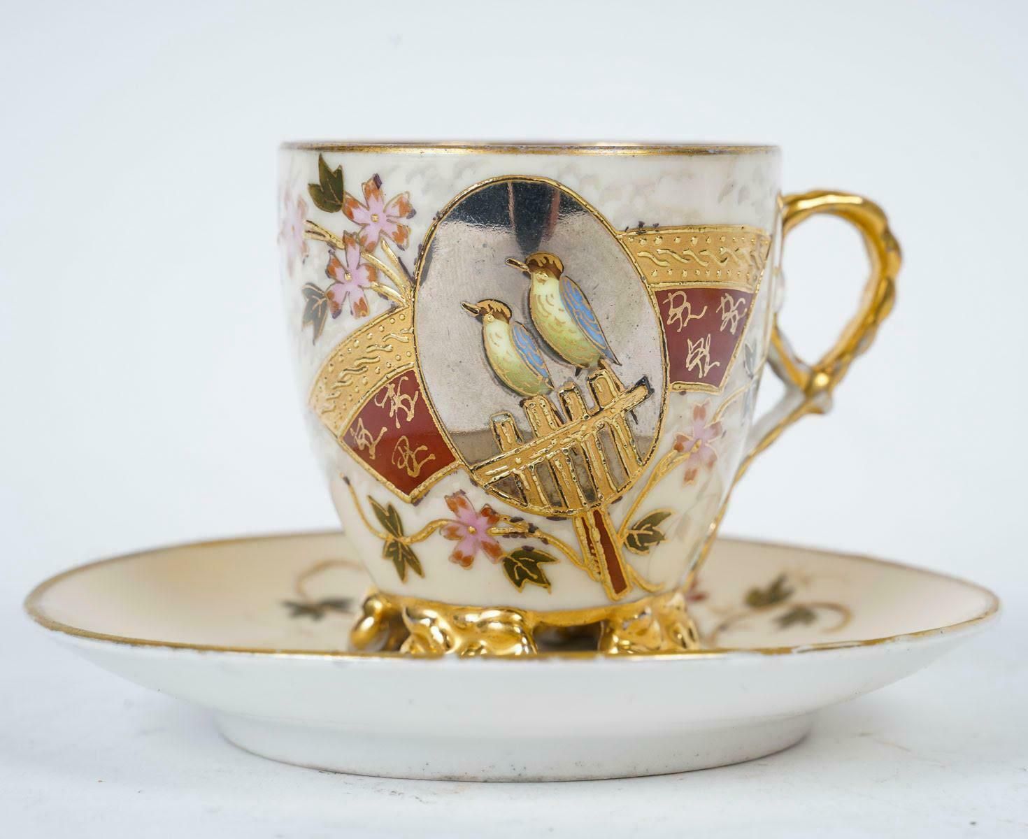 photo for sale Austrian Porcelain Coffee Service, 19th Century, Napoleon III Period