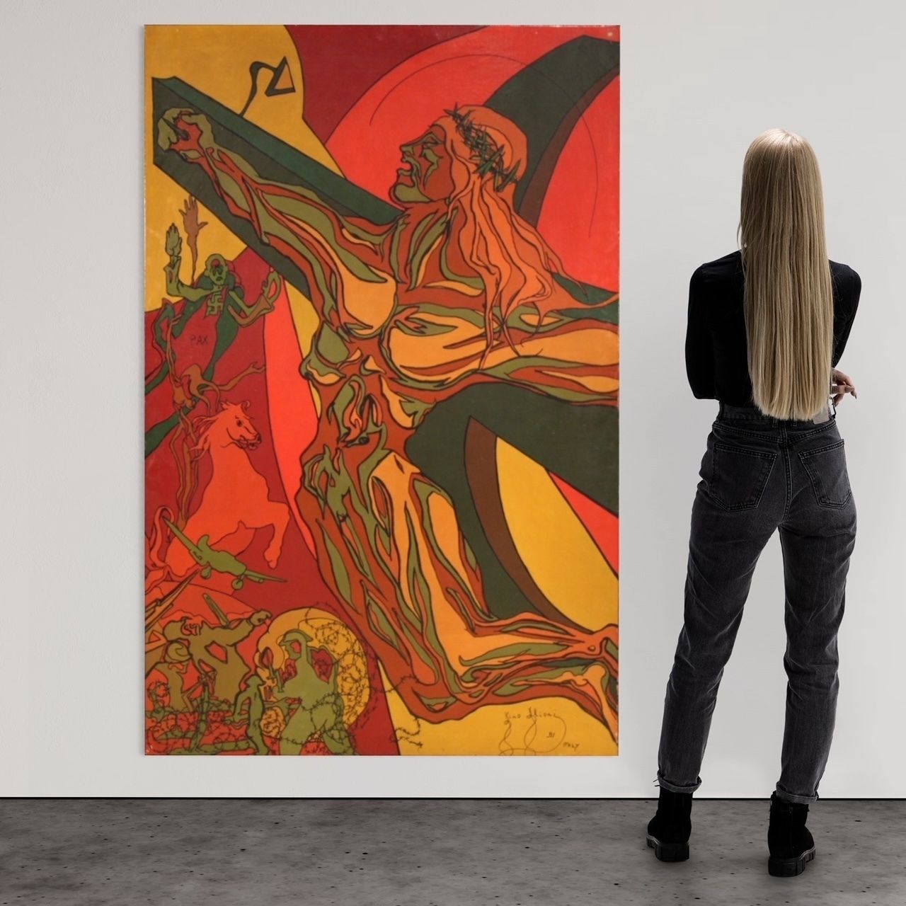 photo vinterior Italian Surrealist Painting Crucifixion
