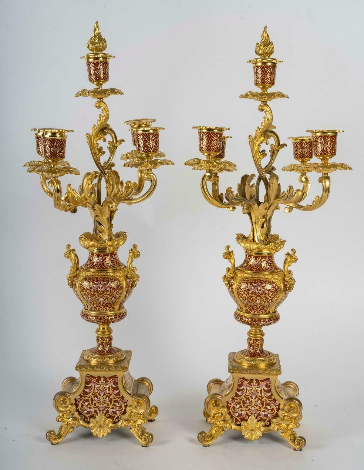 photo furniture Large Napoleon III Period Gilt Bronze Mantel Set,  19th Century