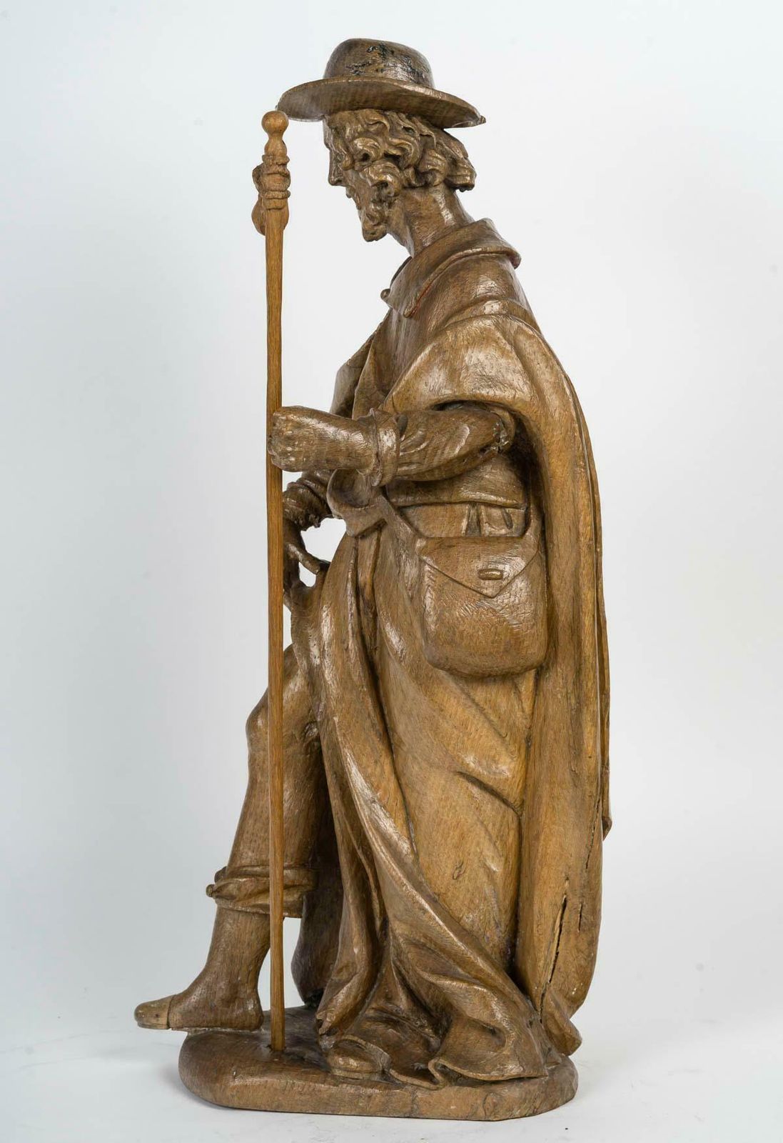Carved Oak Sculpture Of A Saint, 18th Century, Louis XV. photo Art