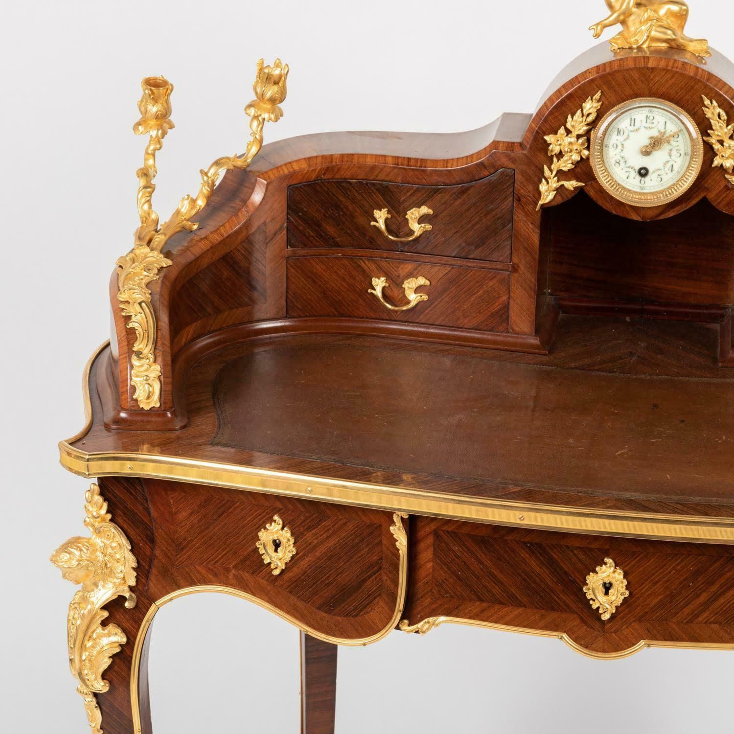 A 19th Century Lady's Desk In Marquetry And Gilt Bronze, Louis XV Style. photo furniture