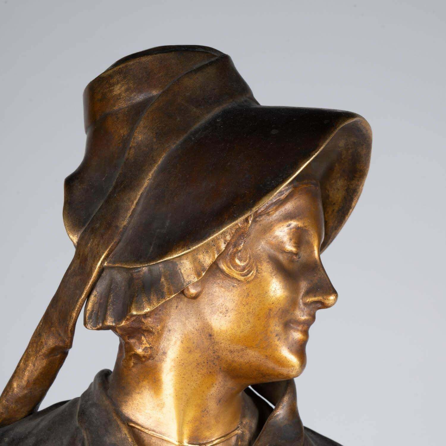 Sculpture In Patinated Bronze Signed Antonin Mercié, 19th Century. photo furniture