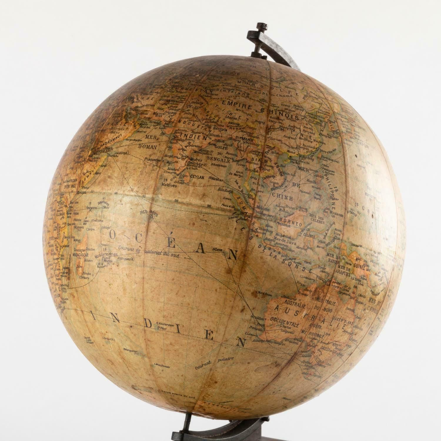19th Century Clock Surmounted By A Globe, Napoleon III Period. photo vintage