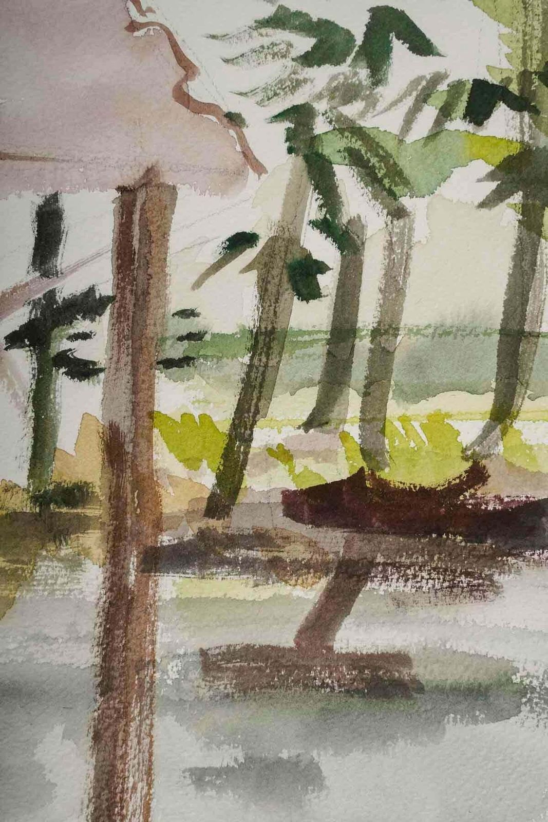 Watercolour In The Asian Style, 20th Century. photo furniture