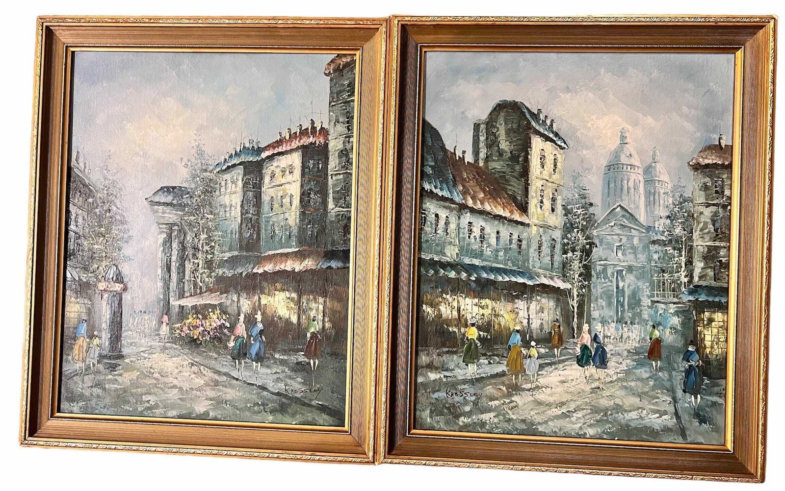 Oil Painting On Wood Montmartre Paris". Signed Kressley photo 320.0